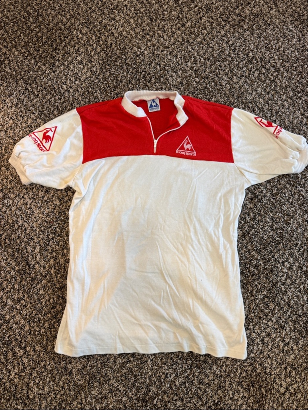 Le Coq Sportif Red & White Cycling Jersey